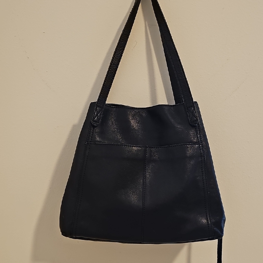 Margot New York Elegant Black Leather Tote Bag. Very Good Used Condition.
